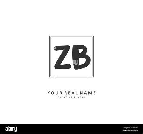 z b zb initial letter handwriting and signature logo a concept handwriting initial logo with