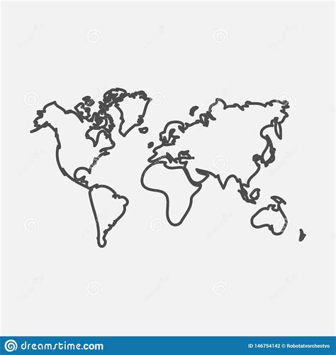 World Map Map Icon Isolated On White Background Vector Illustration