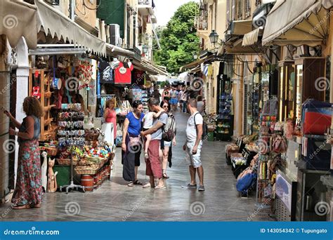Corfu Town Shopping Editorial Photography Image Of City 143054342