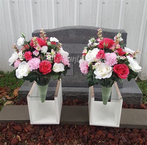 Valentines Permanent Cemetery Vase Flowers Flowers For Etsy Flower