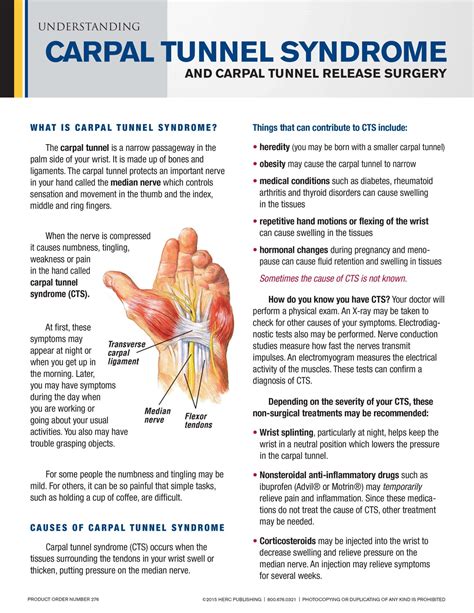 Carpal Tunnel Syndrome And Possible Carpal Tunnel Release Surgery Herc Publishing