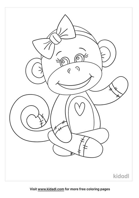 Sock Monkey Coloring Pages Free Home Coloring Pages Kidadl