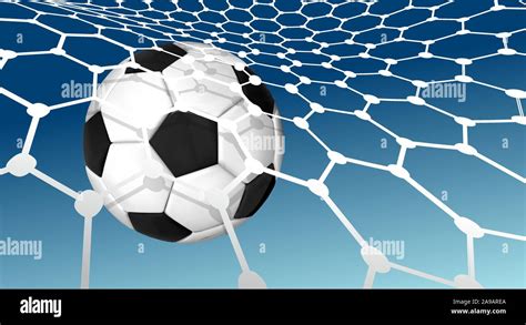 Soccer Ball Flying Into The Net Of A Soccer Goal Net Goal Vector