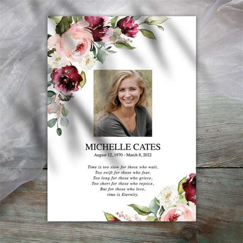 Memorial Funeral Cards For Celebration Of Life Events Memorial Service