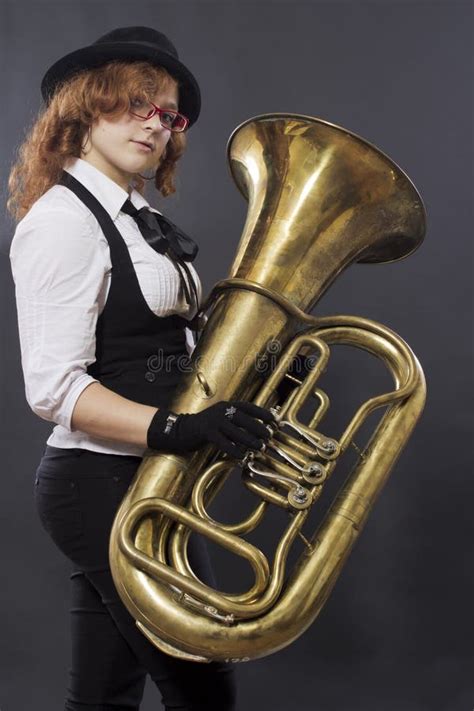 The Girl With A Tuba Royalty Free Stock Images Image 21641529