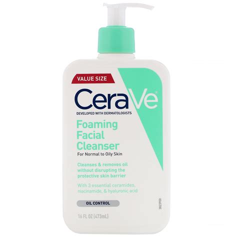 Cerave Foaming Facial Cleanser For Normal To Oily Skin 16 Fl Oz 473