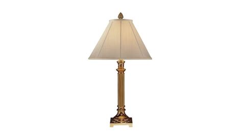 Reeded Brass Linen Lamp
