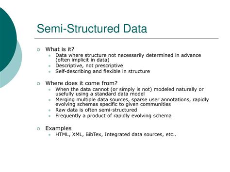Ppt Semi Structured Data Models Powerpoint Presentation Free