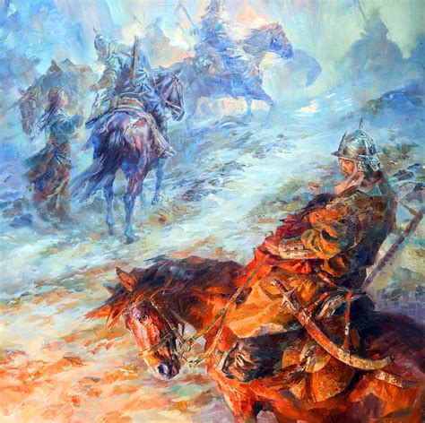 Mongol Warriors On Campaign In Winter Mughal Art Paintings