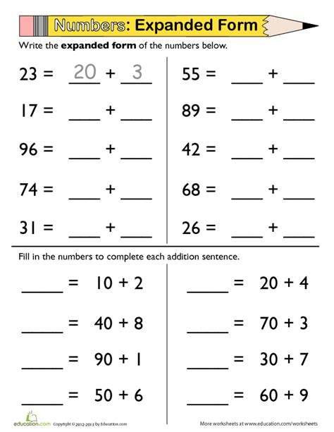 Math Expanded Form Worksheets For Grade 4 Kidpid Third Grade Expanded