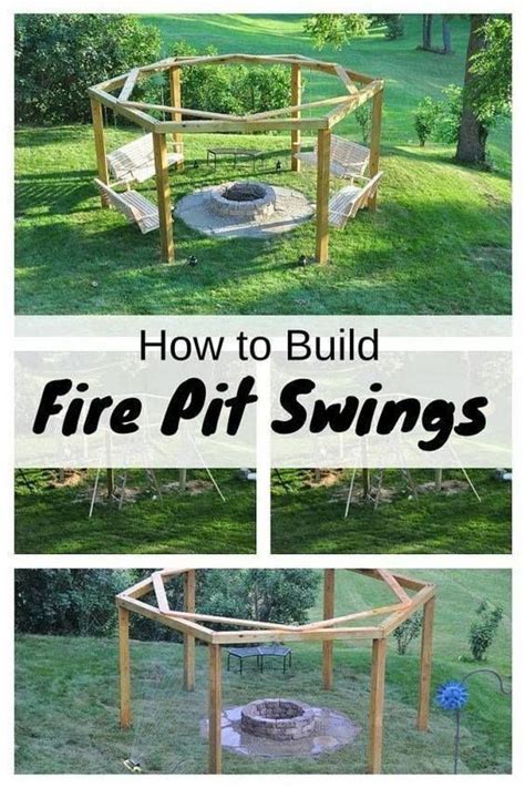 This is fire pit is great for entertaining and will become the focal point you can use silicone to fill in any gaps and add some decorative rocks around the fire pit. How to Build Swings Around a Campfire | Fire pit swings, Fire pit backyard, Large backyard ...