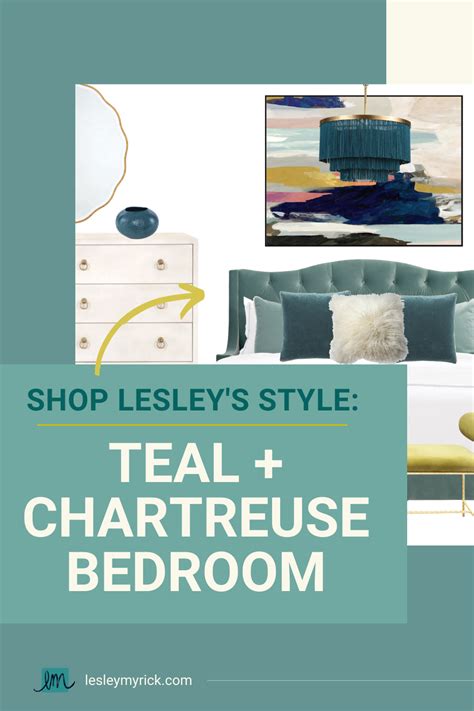 Shop Lesleys Style Teal Chartreuse Bedroom Lesley Myrick Interior