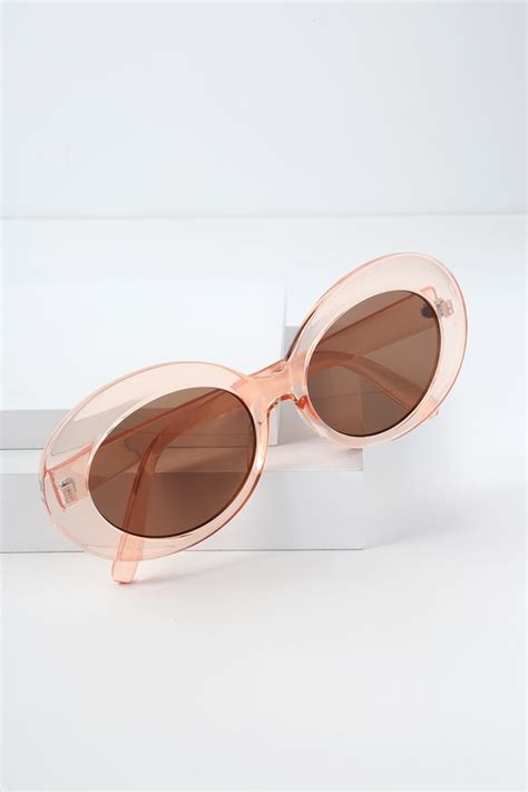 trendy sunglasses peach sunglasses oval sunglasses lulus
