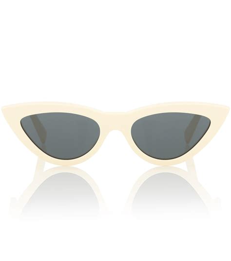 Céline Cat Eye Acetate Sunglasses In White Lyst