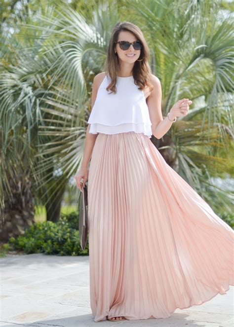 Perfect Pleats Maxi Skirt Outfits Pleated Dresses Outfit Pink