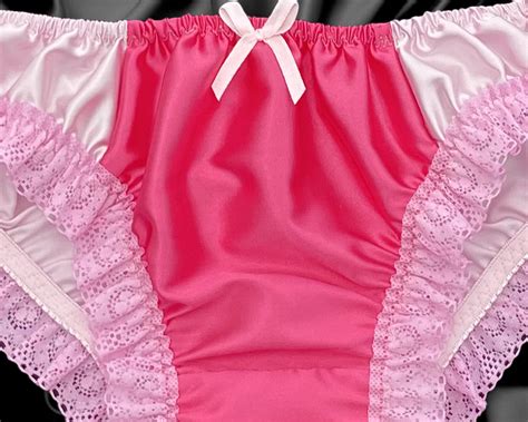 Pink Satin Frilly Sissy Full Panties Bikini Knicker Underwear Briefs Size 10 20 £1399 Picclick Uk