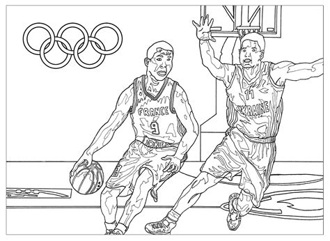 Jeux Olympiques Basketball Coloriage Sur Les Jeux Olympiques Pour Enfants