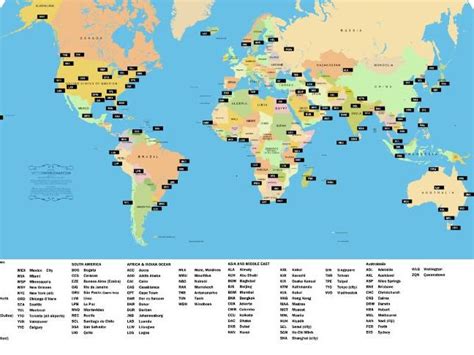 World Airport Codes Map Teaching Resources