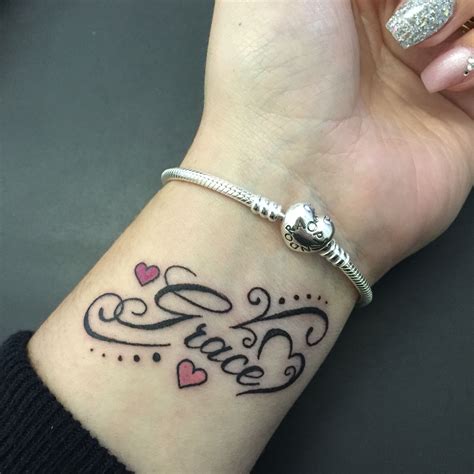 Grace Tattoo Wrist Daughter Name Tattoos On Wrist Wrist Tattoos
