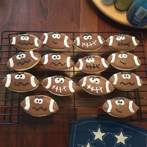 Football Shaped Cookies With Silly Faces Shaped Cookie
