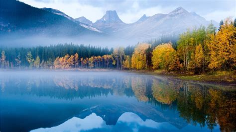 Wallpaper The Autumn Fog Forest Lake Morning 1920x1200 Hd Picture Image