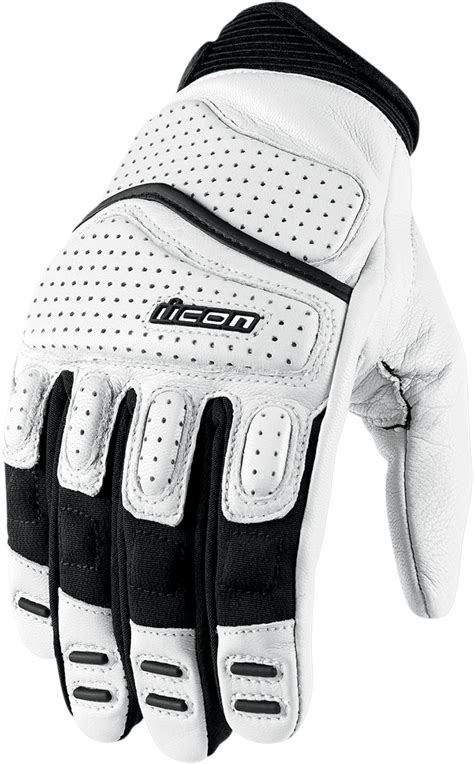 Mens Icon White Leather Super Duty 2 Motorcycle Riding Street Racing