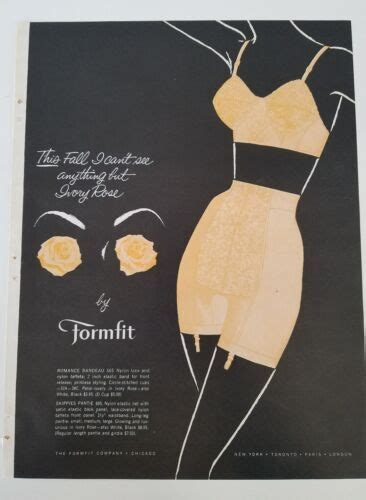 1959 Womens Formfit Ivory Rose Girdle Garters Bra Romance Bandeau 565