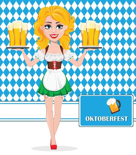 Oktoberfest Beer Festival Sexy Redhead Girl 3225944 Vector Art At Vecteezy