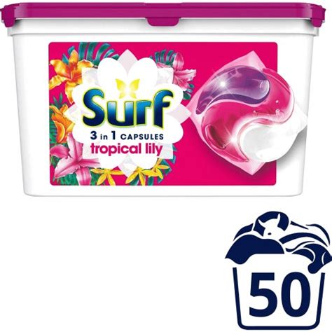 Surf Tropical Lily And Ylang Ylang 3in1 Biological Detergent Capsules