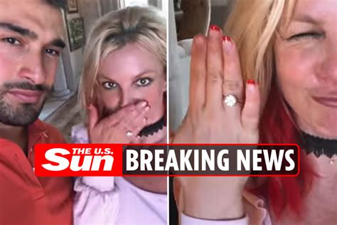 britney spears gets engaged to sam asghari as singer excitedly shows off massive diamond ring
