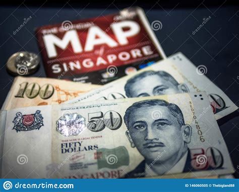 Viagem Ao Conceito De Singapura Dlar De Cingapura E Mapa De
