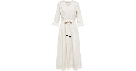 Max Mara Aere Cotton Poplin Midi Dress In White Lyst Australia