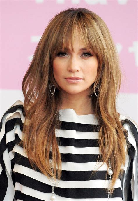 Jlo Side Bangs Hairstyles Fringe Hairstyles Haircuts With Bangs