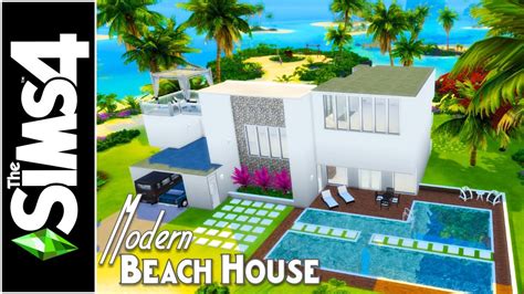 Modern Beach House Speed Build The Sims 4 Island Living Youtube