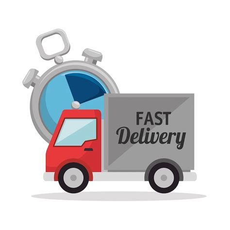 Fast Delivery Set Icons Free Vector