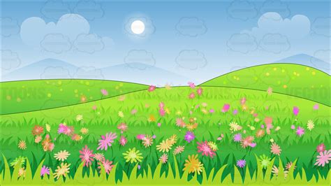 A Beautiful Field Of Wild Flowers Background Clipart