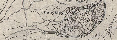 Chungking Chongqing China Ww2 Royal Navy Intelligence Map 1945 Old