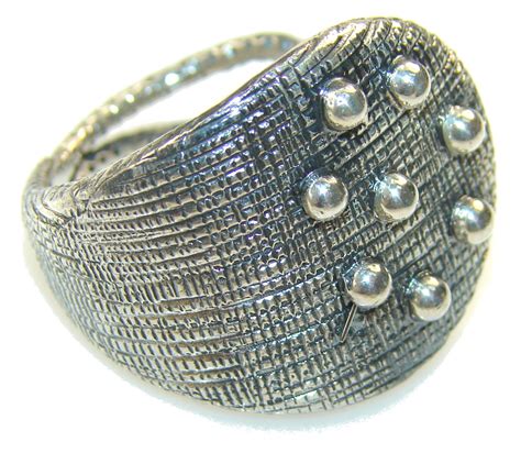 Stylish Oxidized Silver Sterling Silver Ring S 10 Silverrushstyle