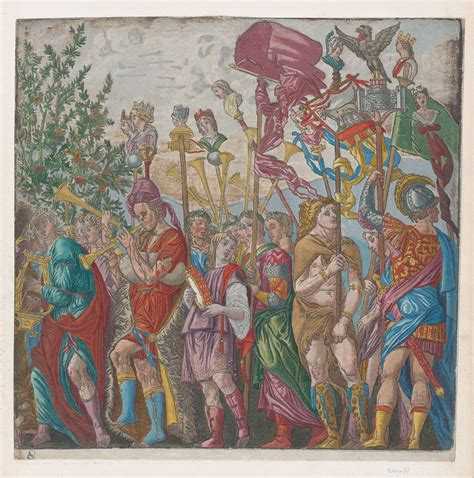 Andrea Andreani Sheet Procession Of Musicians And Others Holding