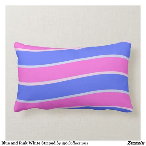 Blue And Pink White Striped Lumbar Pillow Pink Pillows Blue Pillows