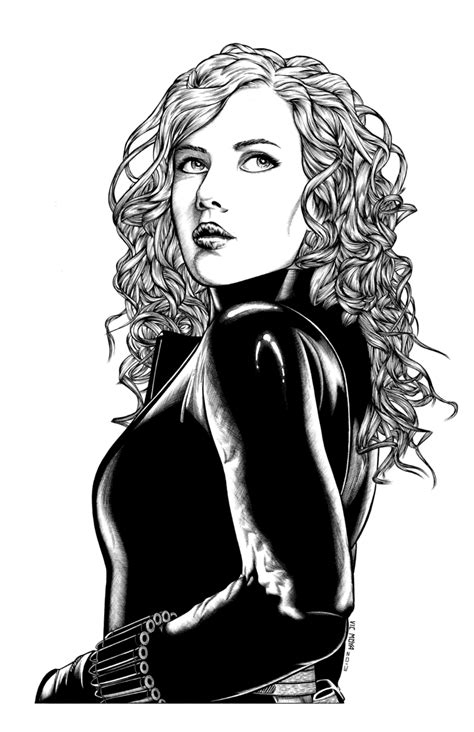 Marvel Black Widow Drawing Pic Drawing Skill