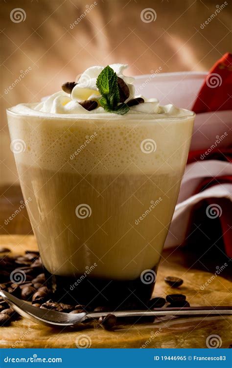 Cappucino With Whipped Cream Stock Image Image Of Spoon Cappuccino