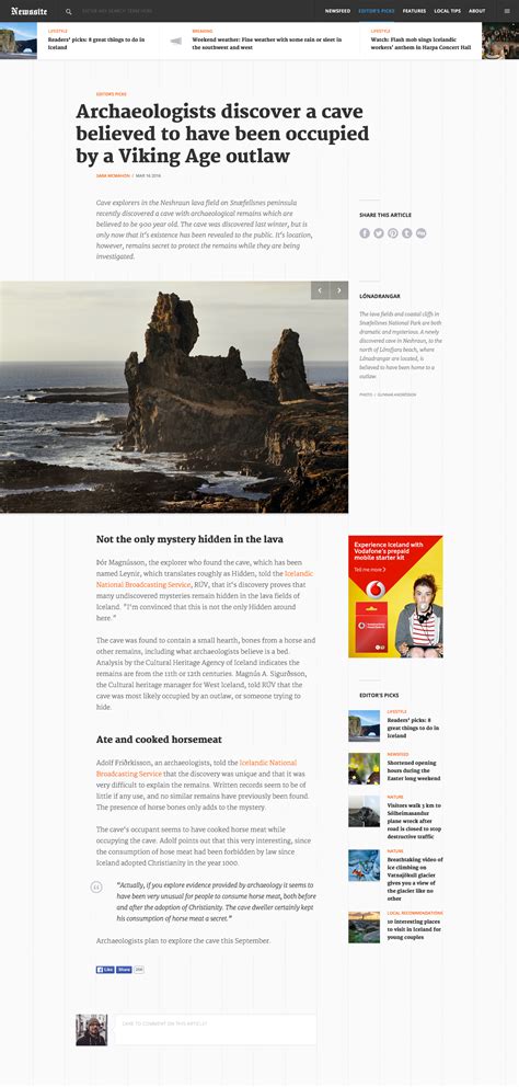 Article View For A News Site By Egill Hardar On Dribbble