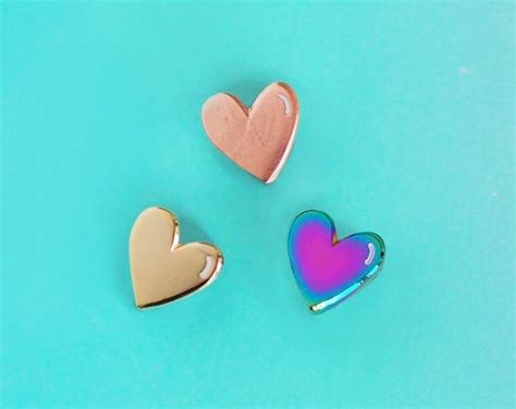 Tiny Heart Enamel Pin Etsy