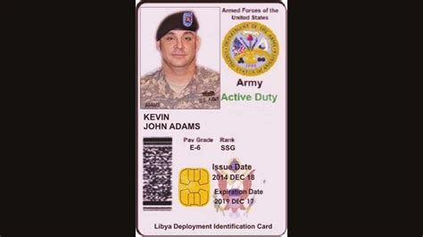 Army Real Military Id Card At Veterans