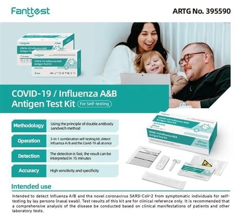 Fanttest Covid Influenza Aandb Antigen Test Kit 3 In 1 Self Testing Kit