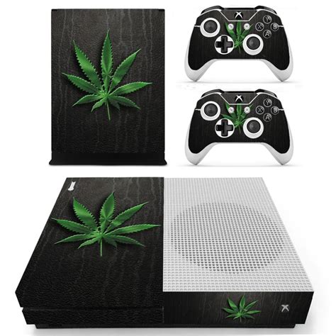 Green Leaf Weed Skin Sticker Decal For Microsoft Xbox One S Console And