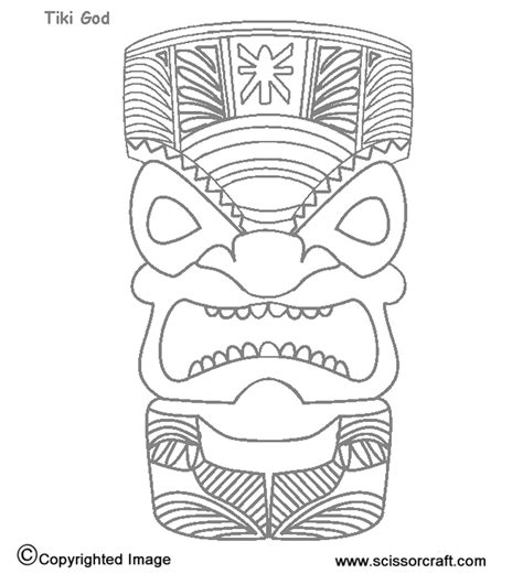 Hawaiian Tiki Mask Coloring Pages Printable Sketch Coloring Page Tiki