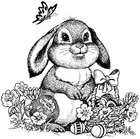 Cute Easter Bunnies Coloring Pages
