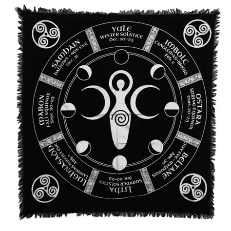 Witchcraft Wiccan Alter Moon Phases Goddess Triple Moon Altar Cloth